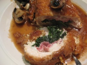a cross section of the Chicken Rollatini