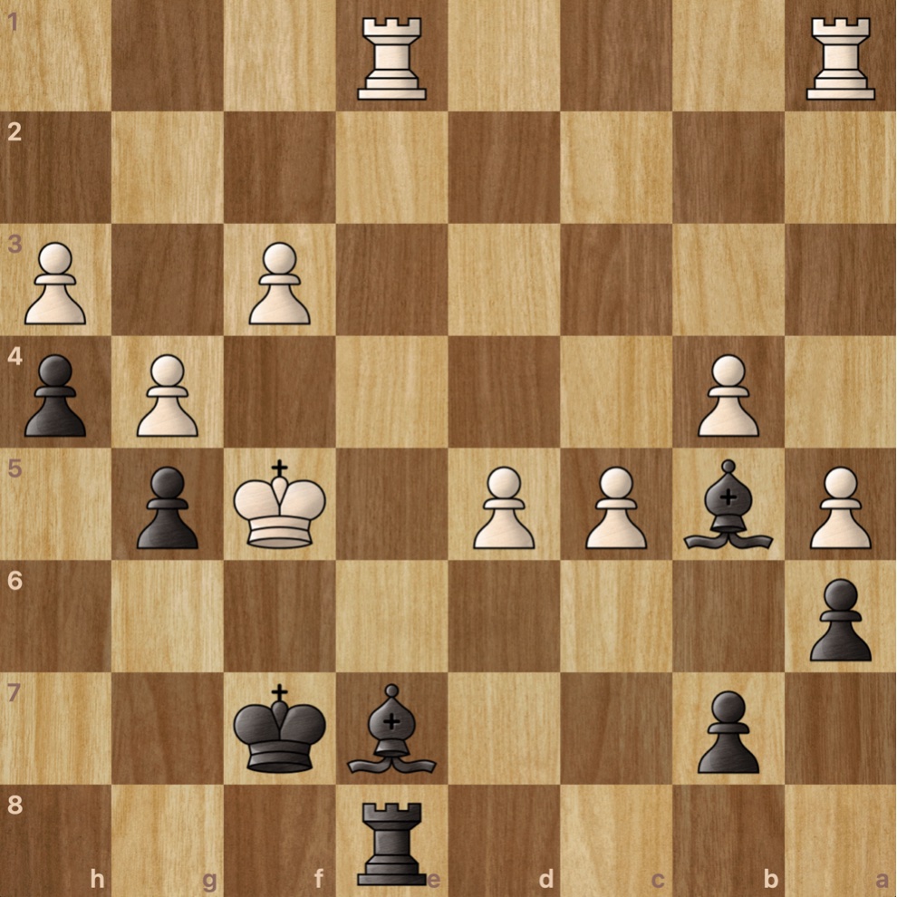 A Chess board showing The Backstab move