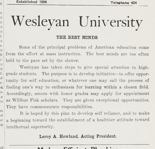 From the Argives, Jan. 19, 1925. c/o The Wesleyan Argus